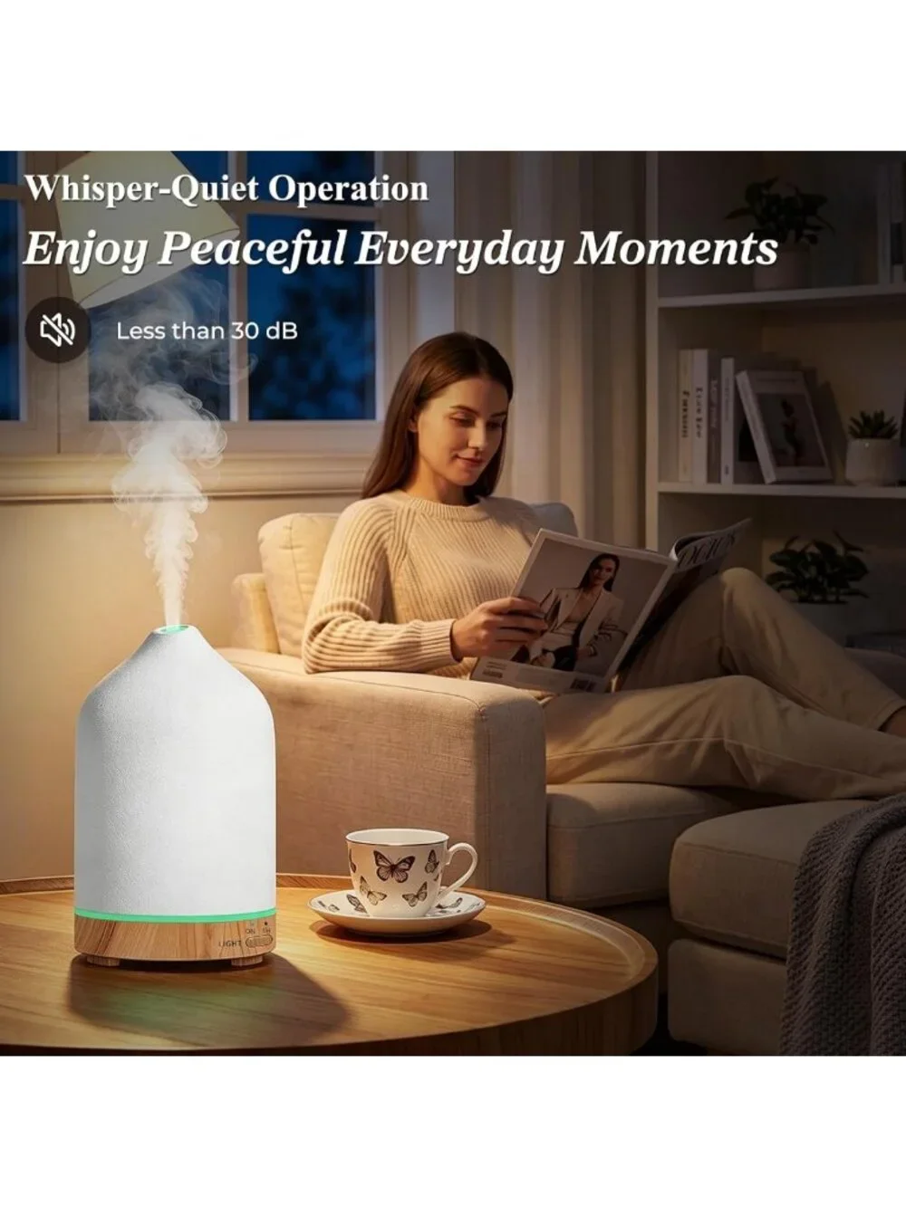 300mL Ceramic Essential Oil Diffuser | Aromatherapy for Home & Office Relaxation